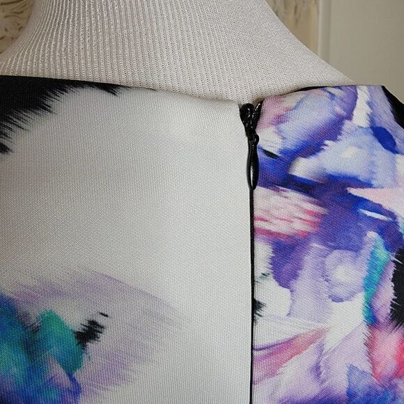 Antonio Melani Floral Sleeveless Sheath Dress Black Purple Size 10 - Picture 11 of 16